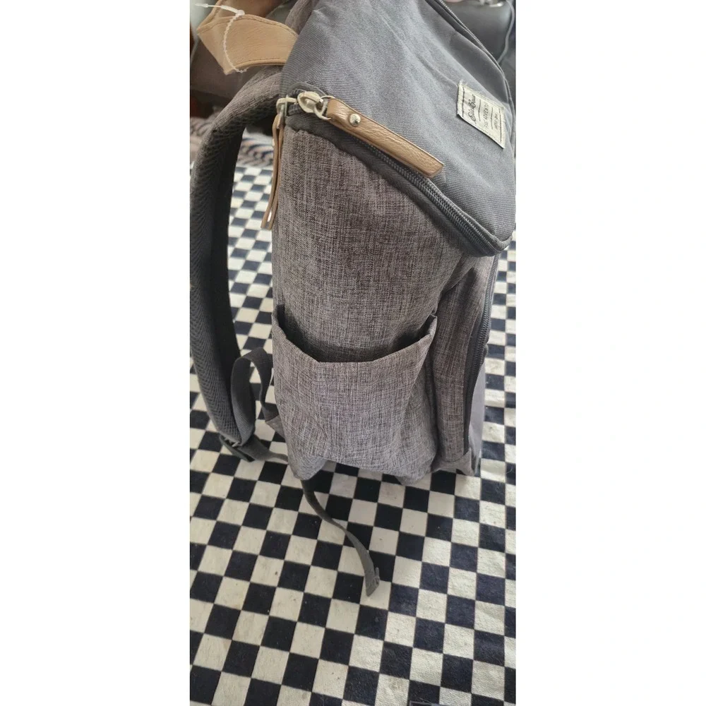 Eddie Bauer First Adventure Diaper Bag Backpack Heather Grey Tan EB21013-001